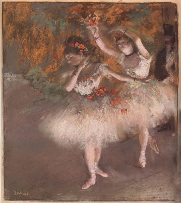 Edgar Degas Two Dancers entering the Stage oil painting image